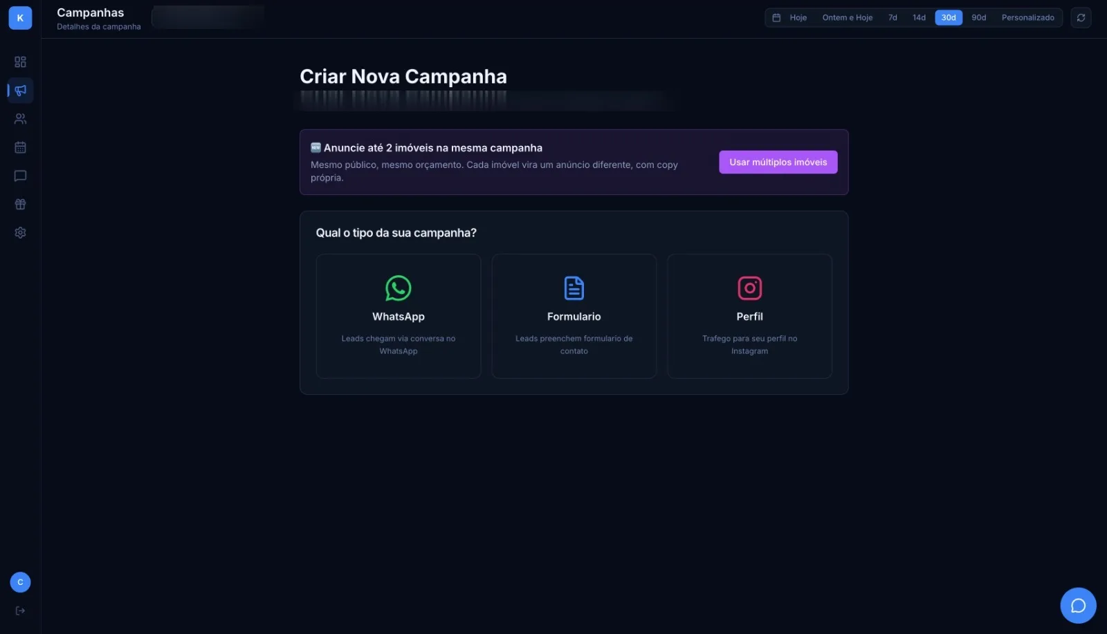 Choose the campaign type